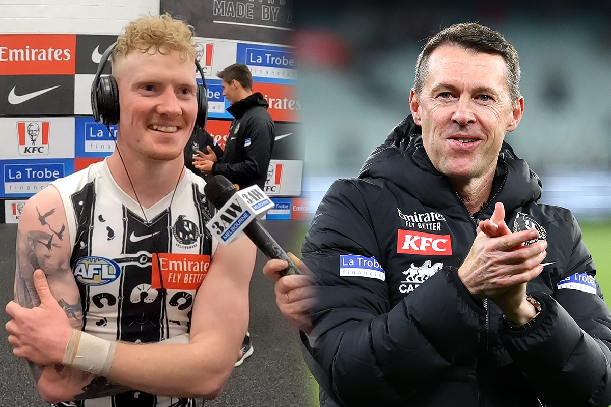Article image for How Craig McRae decided to celebrate John Noble ahead of his 100th game!
