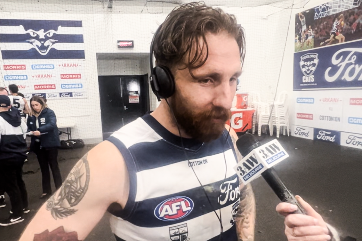 Article image for Geelong veteran reacts to Sam Draper controversial unpaid free kick