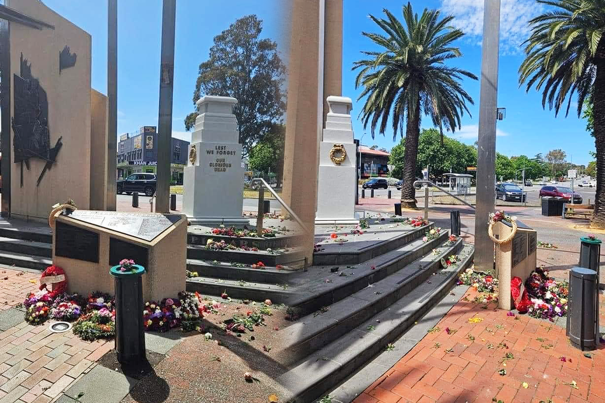 Article image for ‘Mindless vandalism’: Flowers ripped up at Remembrance Day site in Melbourne’s south-east