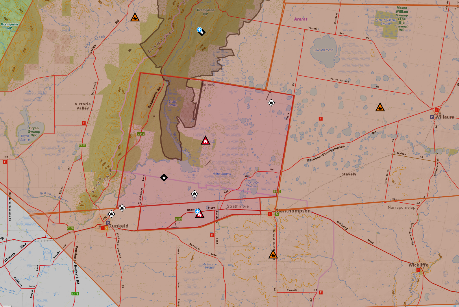Emergency alerts issued for residents as out of control bushfire rages ...
