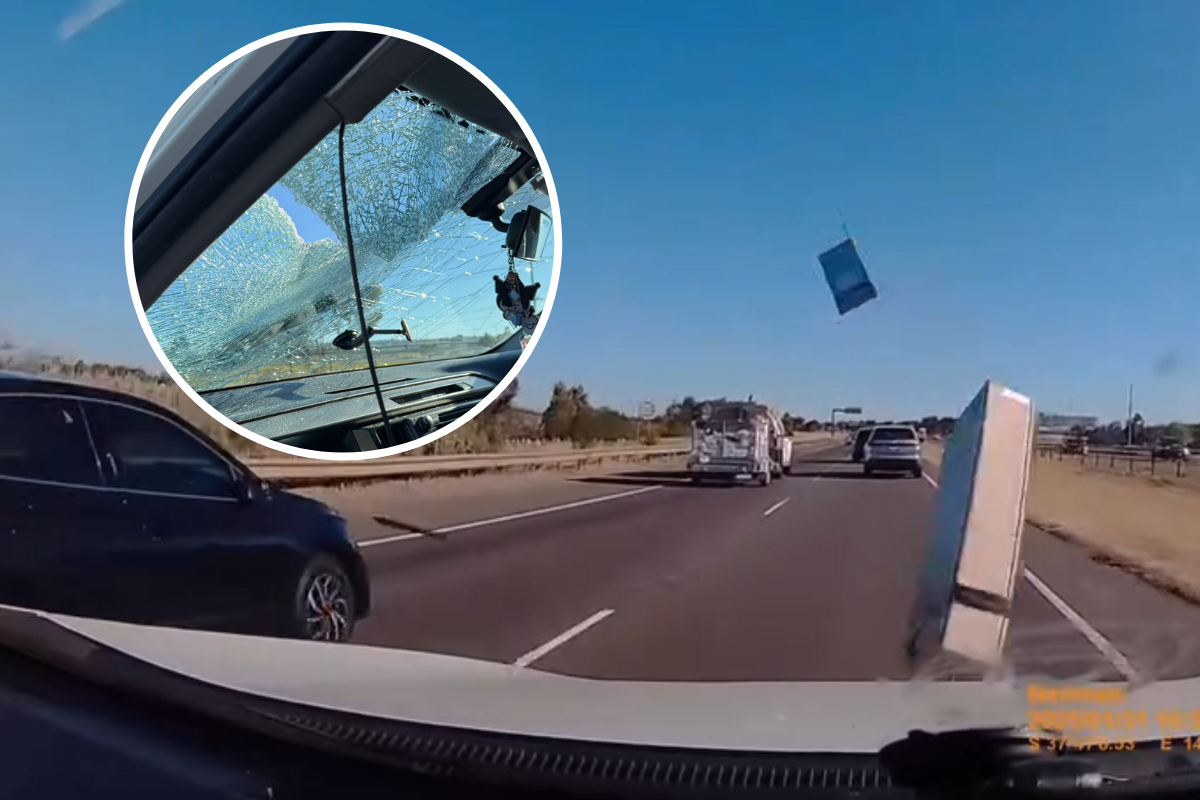 Article image for Man left traumatised after debris smashes into car on Western Freeway