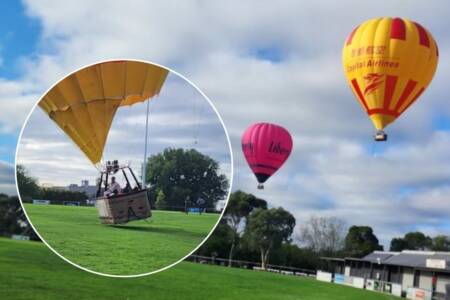 ‘It was amazing’: Hot air balloon flips onto its side in Pascoe Vale