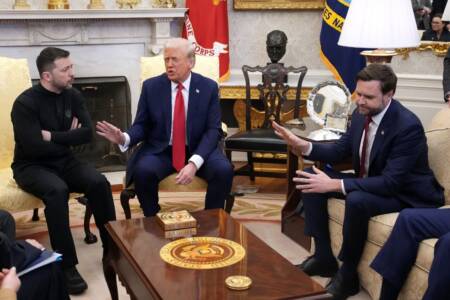 Donald Trump and JD Vance called out for ‘bullying’ Volodymyr Zelensky in fiery exchange
