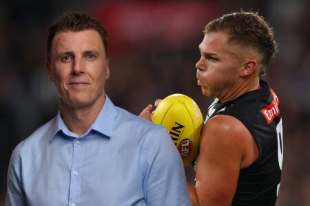‘No need for it’: Matthew Lloyd slams Dan Houston’s ‘crude’ bump on Lachie Fogarty