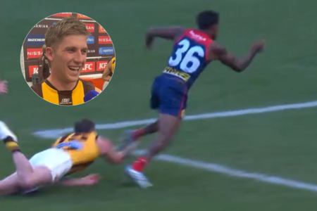 ‘We got a bit lucky’: Hawthorn’s Dylan Moore speaks on controversial umpiring mistake