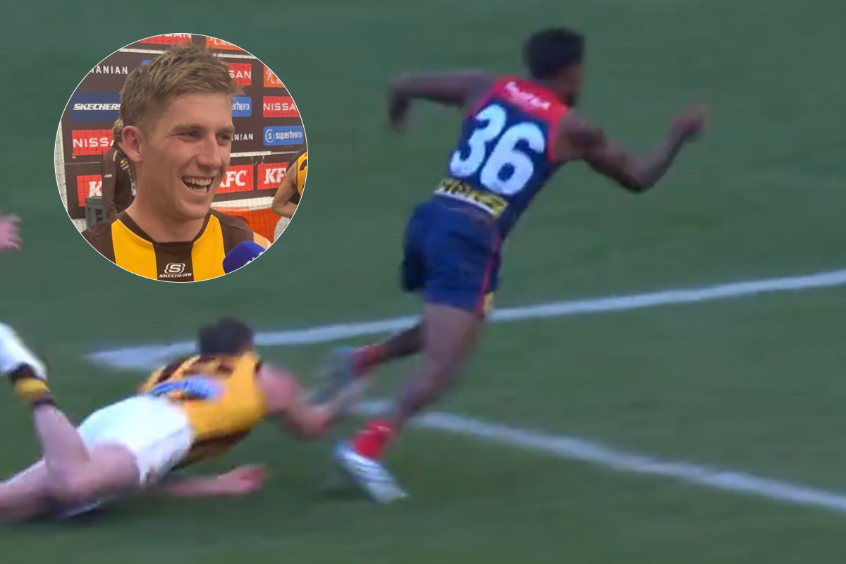 Article image for ‘We got a bit lucky’: Hawthorn’s Dylan Moore speaks on controversial umpiring mistake