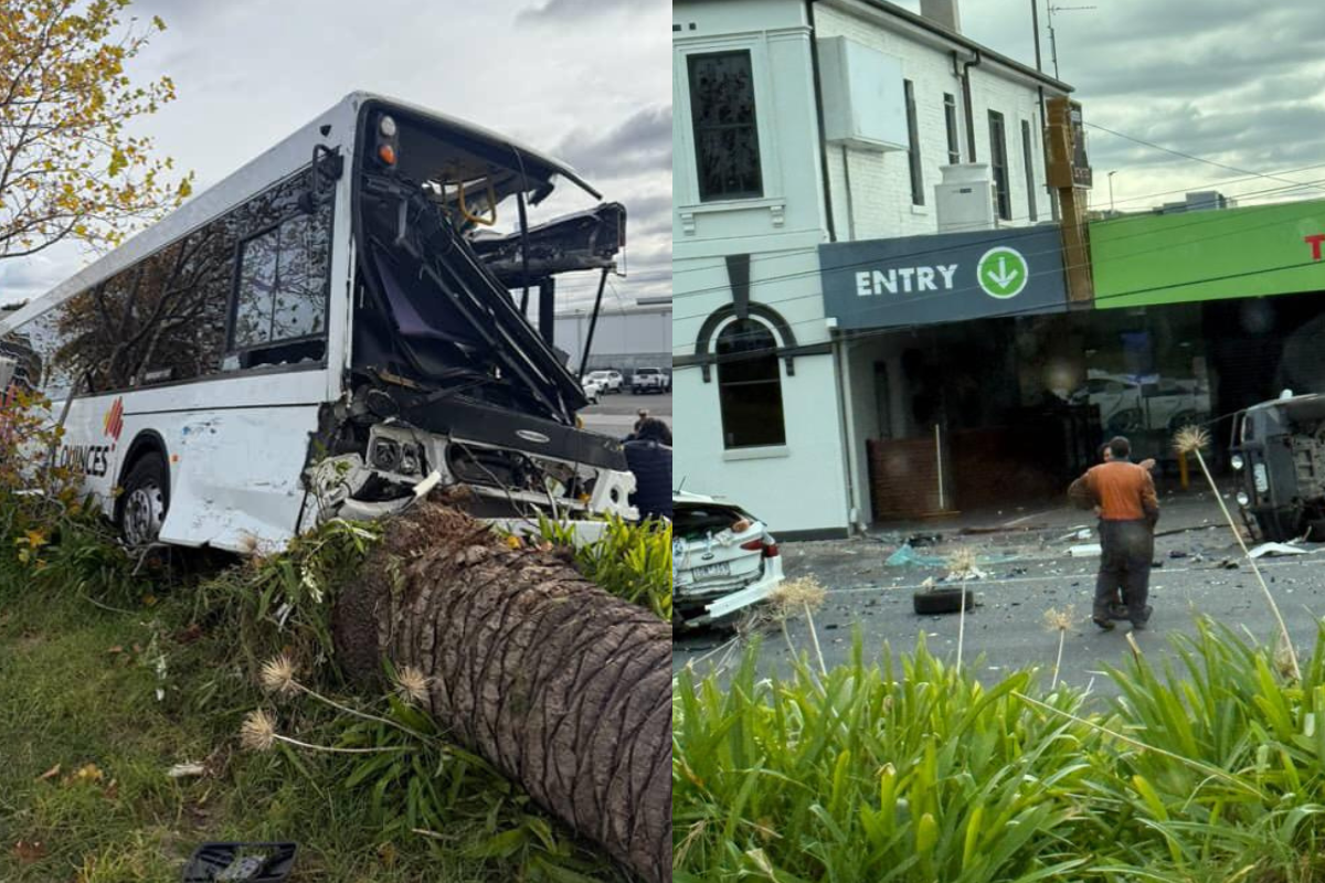Article image for Two cars and bus involved in major Oakleigh crash