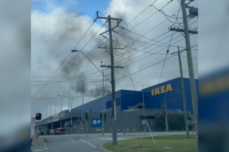 Workers evacuated after fire breaks out at IKEA store in Melbourne’s south-east