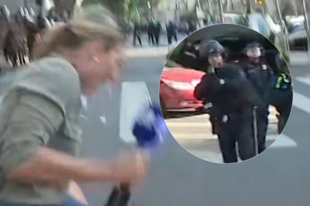 Nine News reporter struck by LAPD rubber bullet at Los Angeles protests