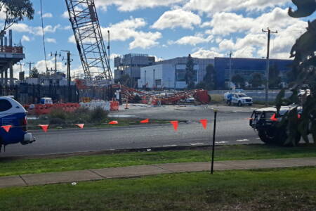 Wind knocks over crane in Melbourne’s west