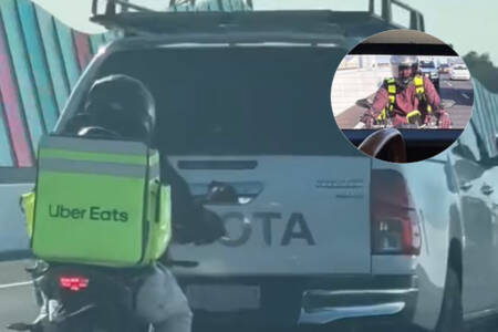 ‘Pretty confronting’: Food delivery driver dangerously tailgates family on West Gate bridge