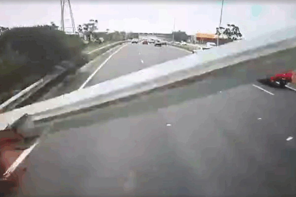 Article image for ‘Miracle’: Driver lucky to be alive after light pole struck his truck 