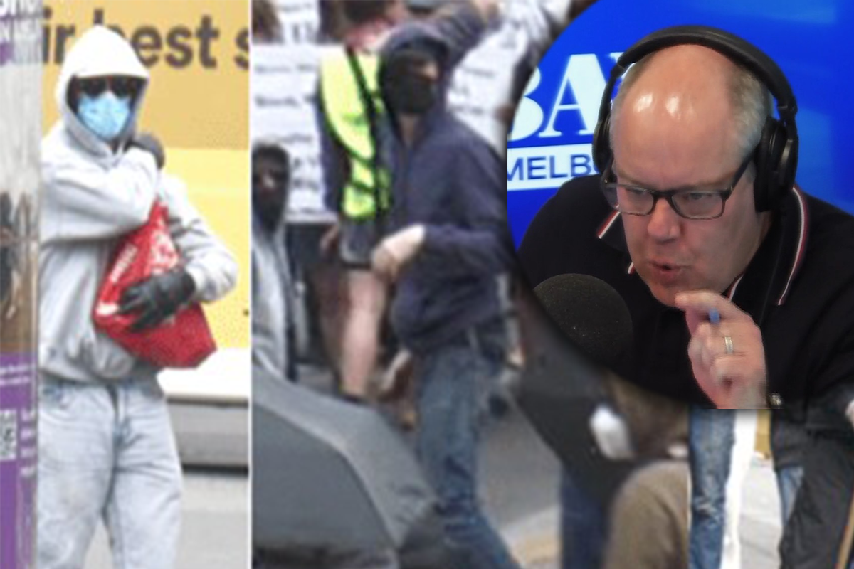 Article image for Shane McInnes fires up about masked protesters as police hunt violent thugs