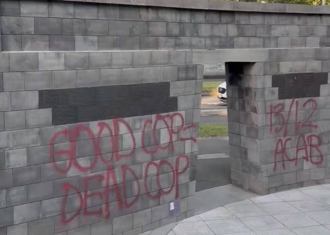 Article image for ‘Cruel attack’: Victoria Police Memorial vandalised overnight