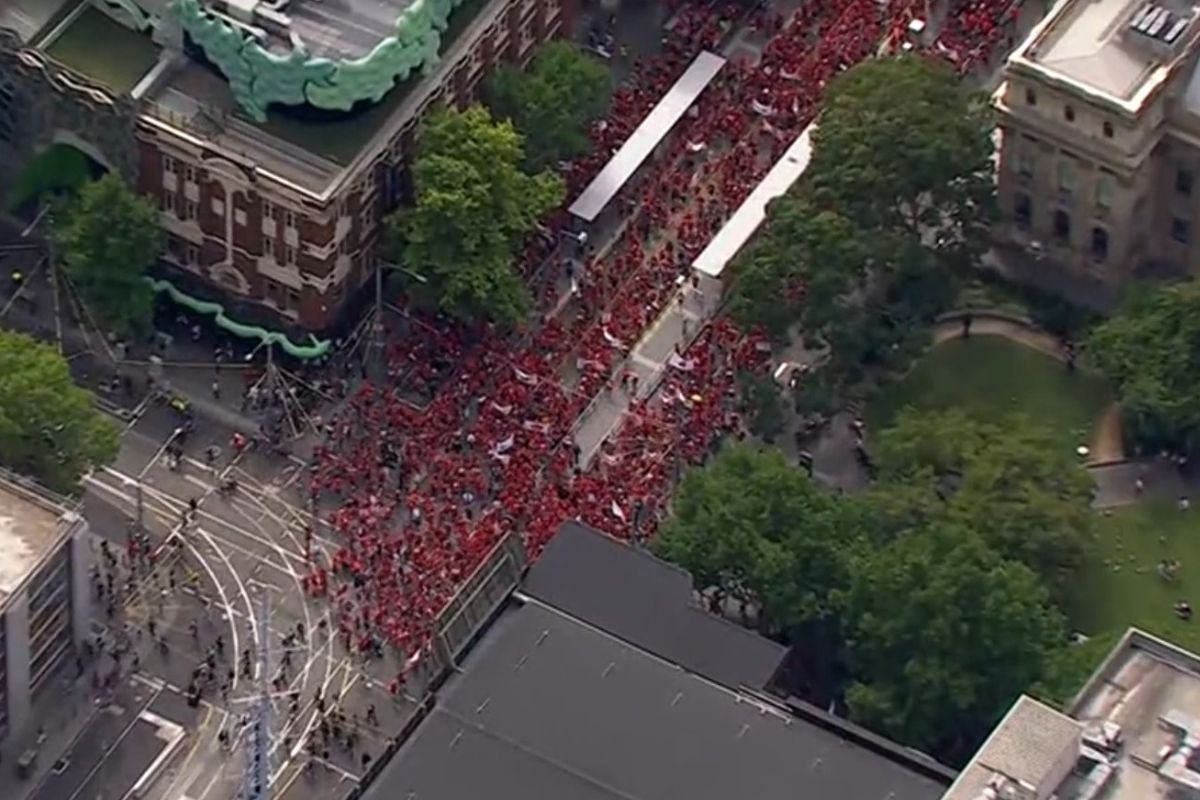 Article image for The two points a teacher felt implored to share after BIG strike in Melbourne’s CBD