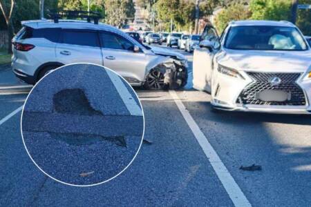 Man involved in serious accident due to big pothole